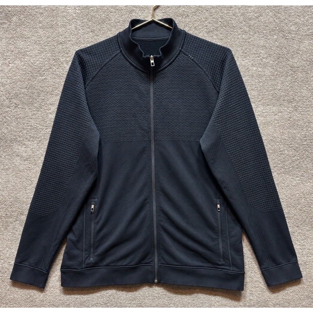 Lululemon Jacket Men 2XL Black Engineered Warmth Wool Blend Full Zip Run Gym XXL